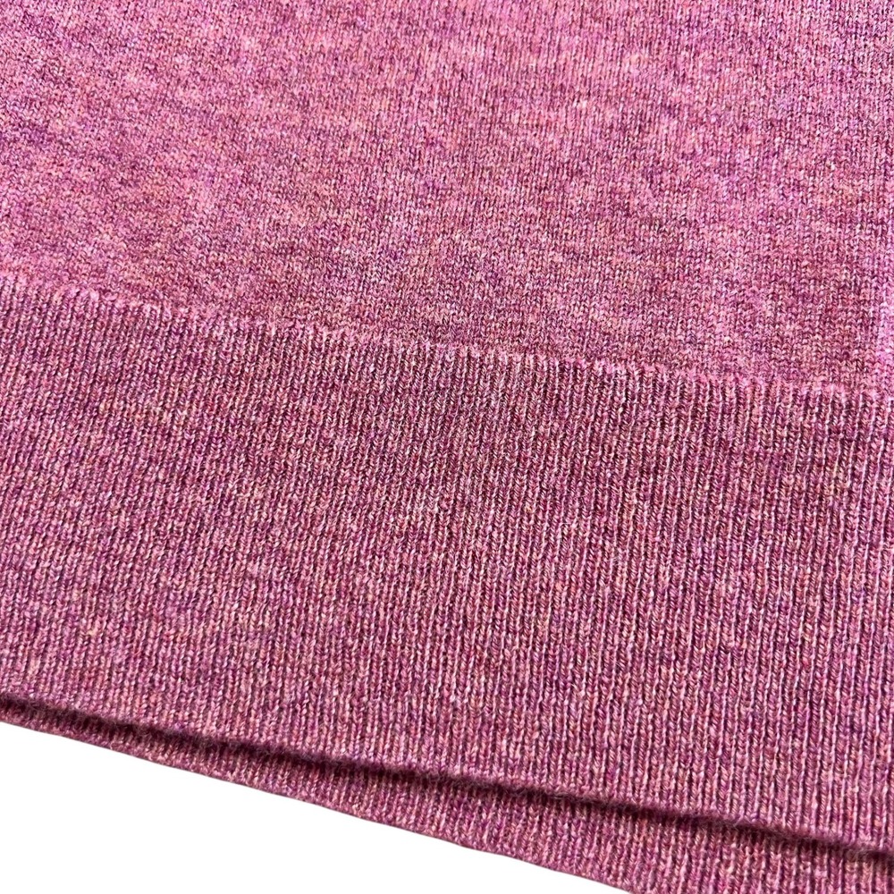 Quince Mongolian Cashmere V-Neck Sweater Magenta Pink Heather Small - Picture 3 of 9